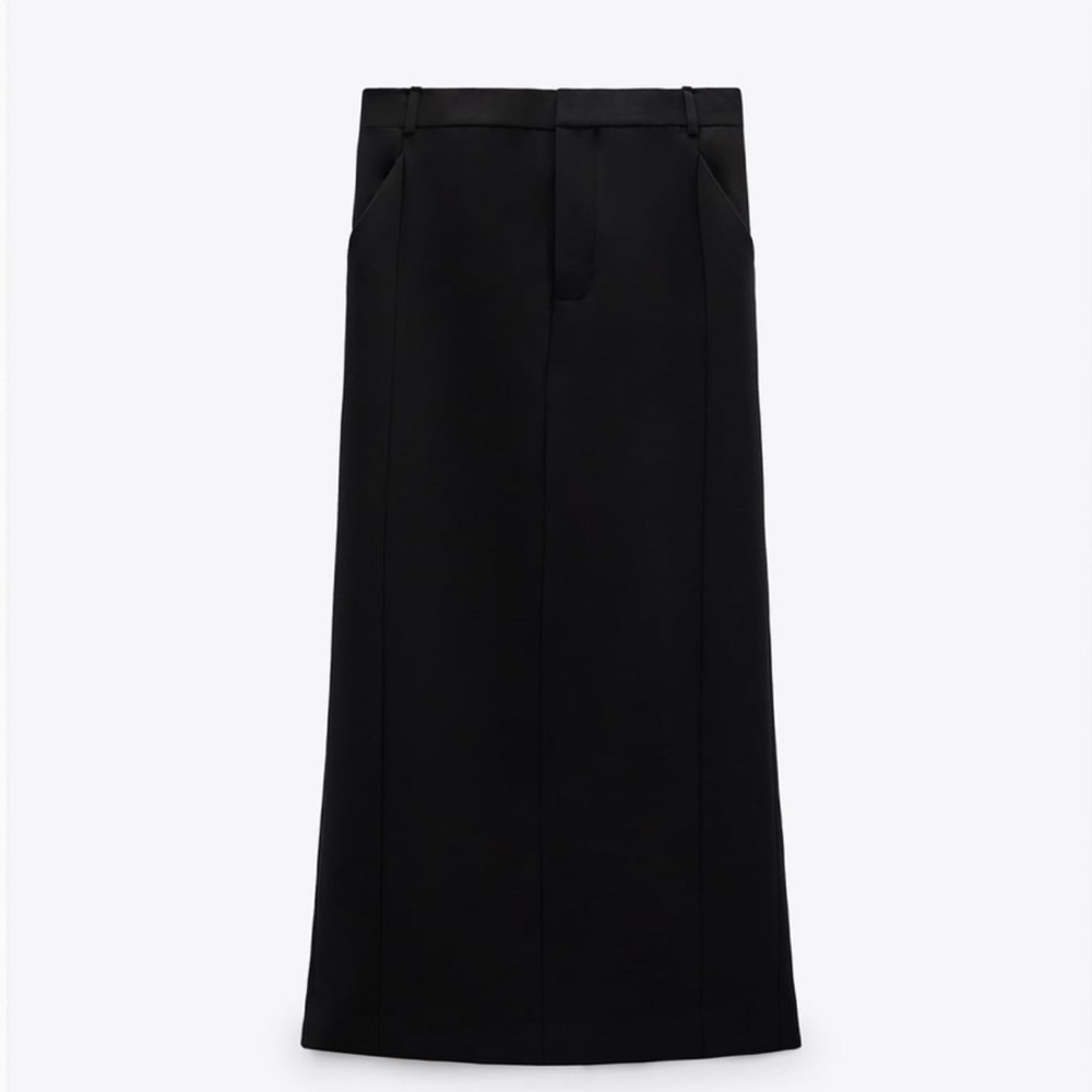 Black Wool Maxi Skirt